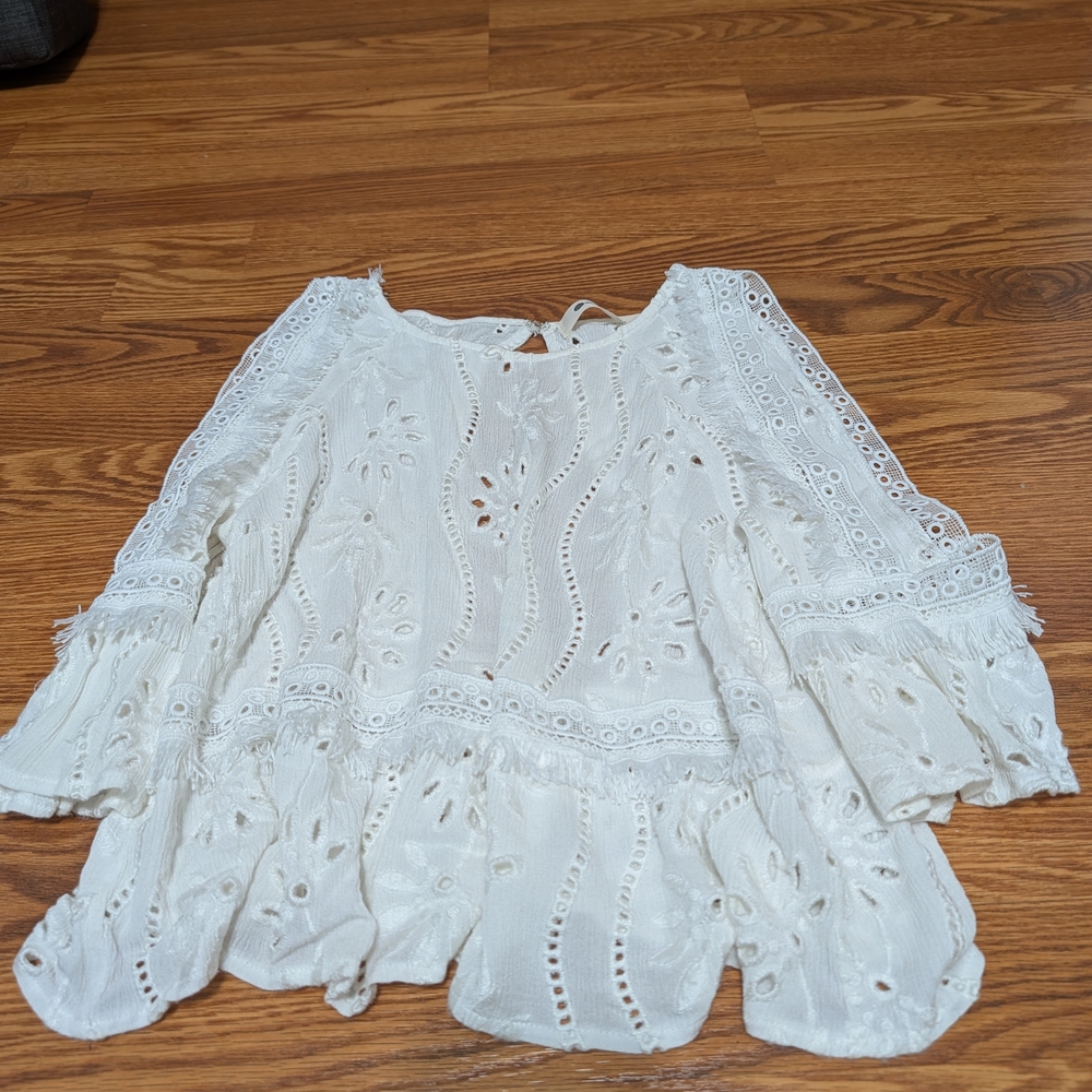 White Lace Women's Top Fairy cottage, Open Back Boho The Impeccable pig